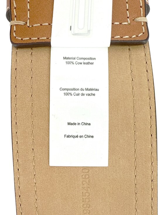 POLO RALPH LAUREN Elongated-Buckle Leather Belt in Cuoio & Silver M main image 7